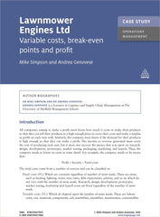 Case Study: Lawnmower Engines Ltd 1st Edition Variable Costs, Break-even Points and Profit